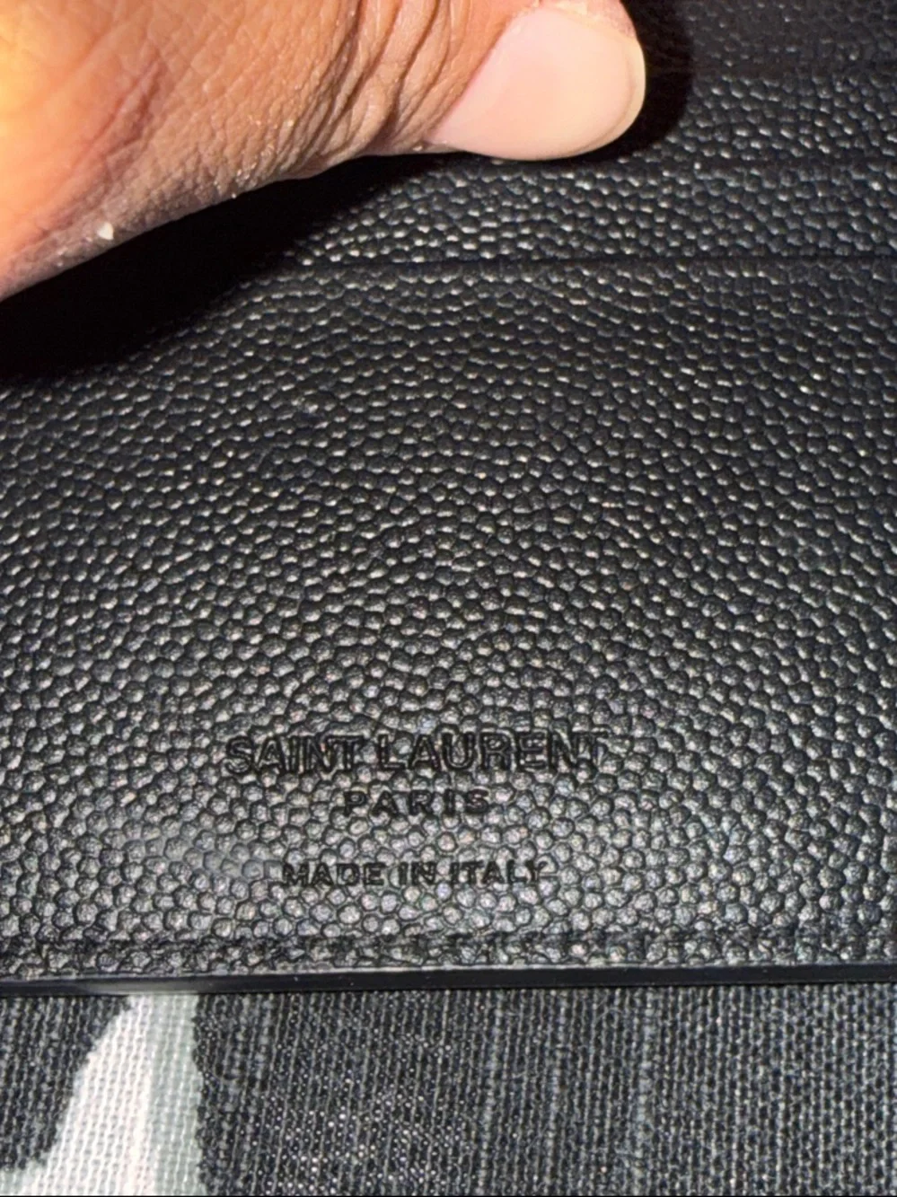 Saint Laurent Black Grained Leather Money Clip Wallet